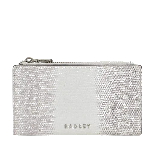 1 coin street bright white faux lizard medium ziptop purse 110809