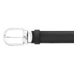 montblanc bussiness line 32mm reversible belt with horseshoe buckle black side