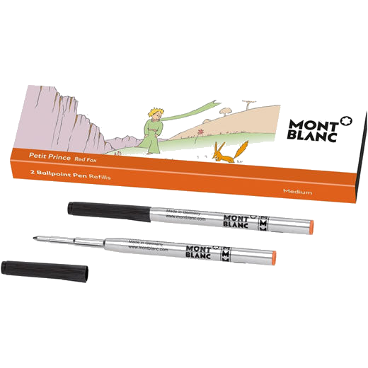 The Montblanc red fox Le Petit Prince medium ballpoint refills.
