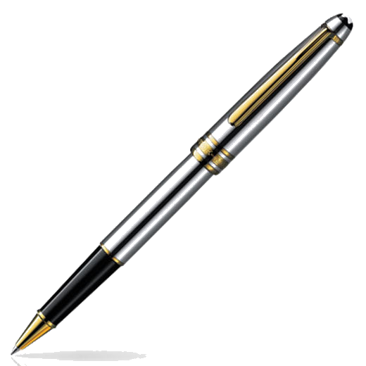 Montblanc's Meisterstück Solitaire Platinum Classique Rollerball has been made with yellow gold trims.