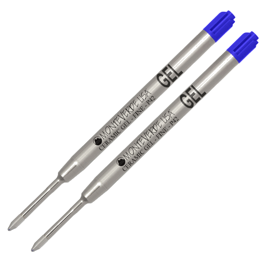 The Monteverde USA Pack of 2 Fine Point Ballpoint Ceramic Gel Blue Refills.