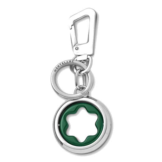 This Montblanc Meisterstück Key Fob with Green Spinning Emblem is made with stainless steel.