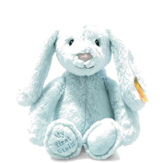 This Light Blue My First Steiff Hoppie Rabbit is perfect for little girls and boys.