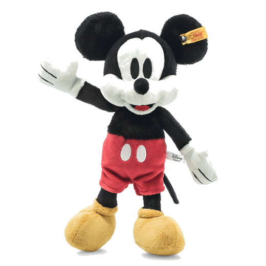 Steiff's Soft Cuddly Friends Disney Originals Mickey Mouse is made out of soft plush.