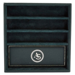 wolf 1834 ananlog shift vintage green watch strap tray inside