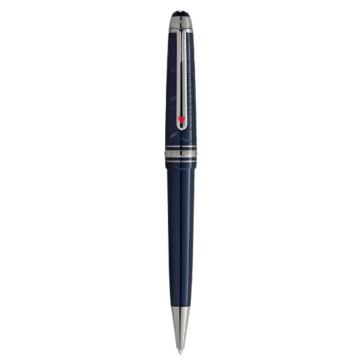 This Montblanc Meisterstück Around the World in 80 Days Blue Classique Ballpoint Pen will come in a bespoke box with the AW80D sleeve.
