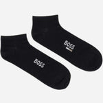The BOSS 2-Pack Ankle Length Black Cotton Blend Socks by BOSS.