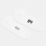 The BOSS 2-Pack Ankle Length White Cotton Blend Socks by BOSS.