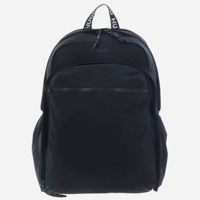 The BOSS Ayden Black Backpack with Hugo Raised Logo by BOSS.