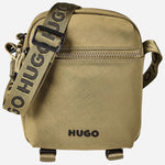 The BOSS Ayden Green NS Zip Cross Body Bag with Raised Hugo Logo by BOSS.