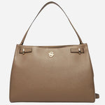 The Beyond Beige Grained Leather Tote Bag with Double 'B' Monogram by BOSS.