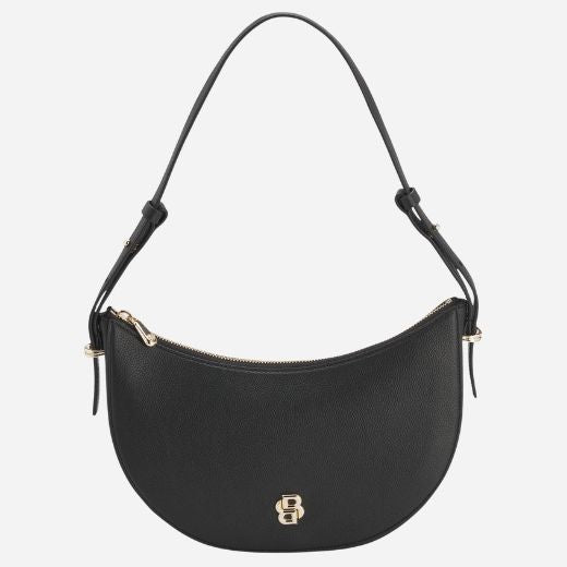 The Beyond Halfmoon Black Leather Cross Body Bag by BOSS.