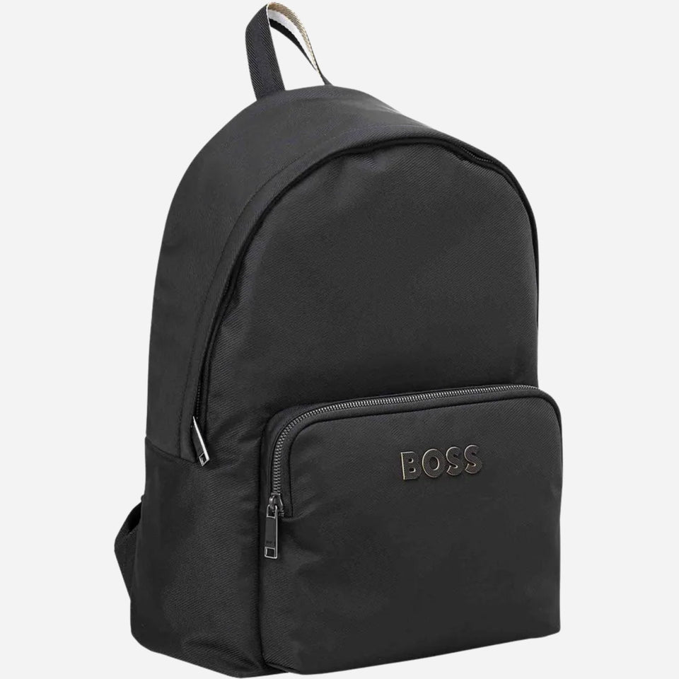 The BOSS Catch 3.0 Black Backpack with Large Raised Logo by BOSS.