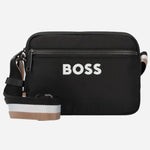 The Catch 3.0 Black Polyester Cross Body Bag with Signature Stripe Strap by BOSS.