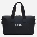 The Catch 3.0 Black Polyester Holdall with Signature Stripe Handles by BOSS.