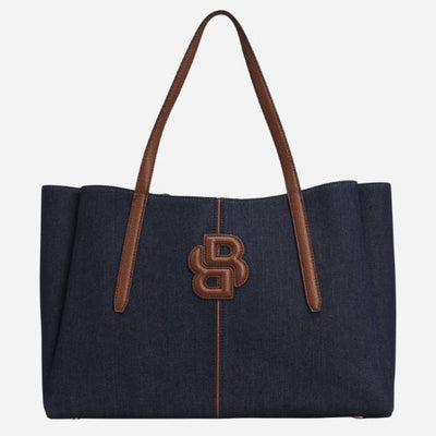 The Cotton-Denim Anett Tote Bag with Double 'B' Monogram.