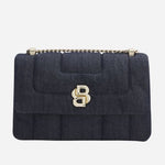 The Denim Quilted Shoulder Bag with Double 'B' Monogram by BOSS.