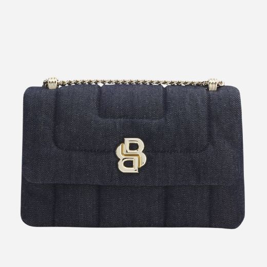 The Denim Quilted Shoulder Bag with Double 'B' Monogram by BOSS.