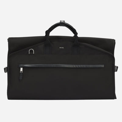 The BOSS Highway Black Garment Bag with Leather Trims by BOSS.