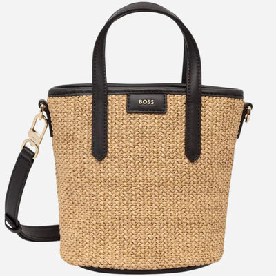 The BOSS Jala Woven Cross Body Bag with Metal Logo by BOSS.
