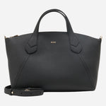 The BOSS Lenah Black Zip Tote Bag with Metal Logo by BOSS.