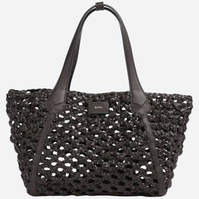 The BOSS Lenah Dark Brown Tote Bag with Zipped Pouch by BOSS.