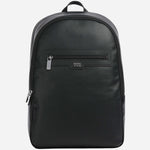 The BOSS Lewys Black Backpack with Metal Logo and Signature Three Stripes by BOSS.