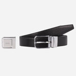 The BOSS Men’s Madison B1 Reversible Black Leather Belt with Plaque and Pin Buckles by BOSS.