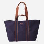 The Navy Blue and Copper Palmah Tote with Logo Straps by BOSS.
