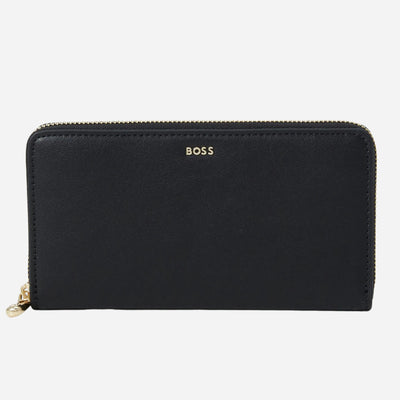 The Numah Black Leather 12CC Zip Around Purse by BOSS.
