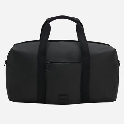 The Oryo Black Holdall with Logo Patch by BOSS.