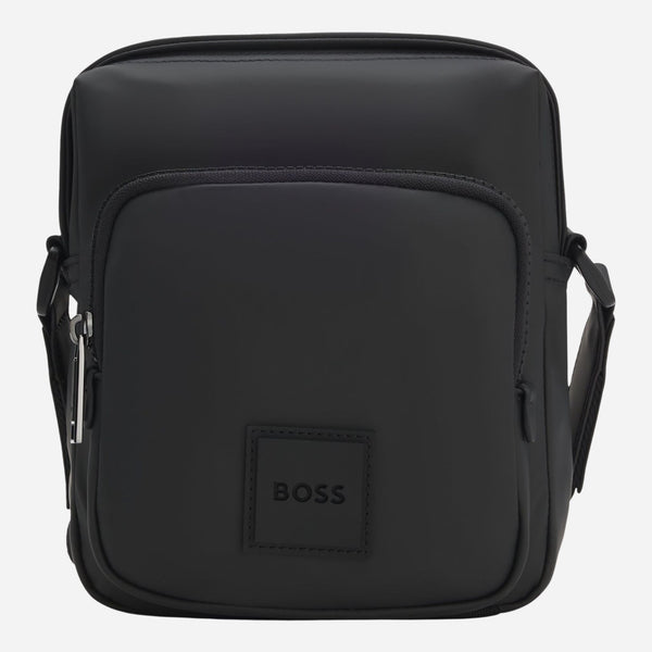 The Oryo NS Black Reporter Bag with Logo Patch by BOSS.