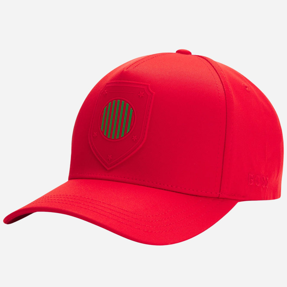 The BOSS Poulin-BC D'LUX-Flag Red Polyester Twill Cap with Portugal Flag Badge by BOSS.