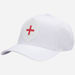 The BOSS Poulin-BC D'LUX-Flag White Polyester Twill Cap with England Flag Badge by BOSS.