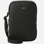 The BOSS Ray Black Faux Leather Neck Clutch Bag N with Logo and Signature Three Stripes by BOSS.