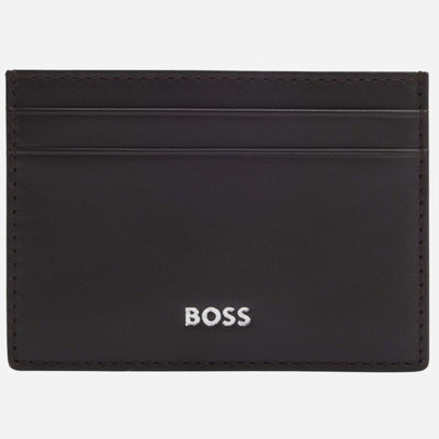 The BOSS Randy 4CC Dark Brown Cardholder with Embossed Silver Logo by BOSS.