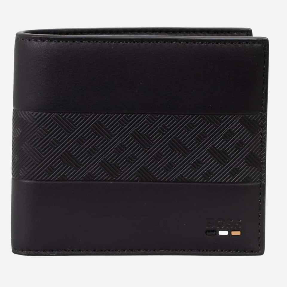 The BOSS Ray MS 4CC Black Bifold Wallet with Coin Pouch by BOSS.