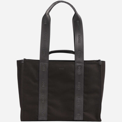 The BOSS Sandy Dark Brown Zip Tote Bag with Logo Detailing by BOSS.