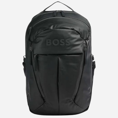 The Stormy Black Polyester Backpack with BOSS Logo by BOSS.