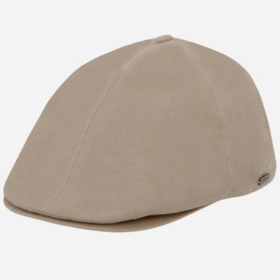 The BOSS Trystan Cream Linen Flat Cap by BOSS.