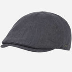 The BOSS Trystan Navy Blue Linen Flat Cap by BOSS.