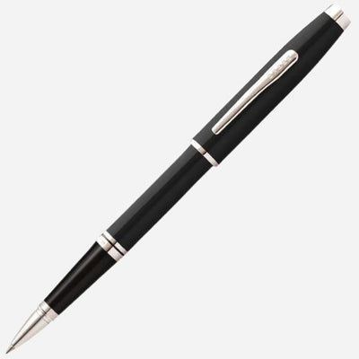 The Coventry Black Lacquer with Chrome Appointments Rollerball Pen by Cross.