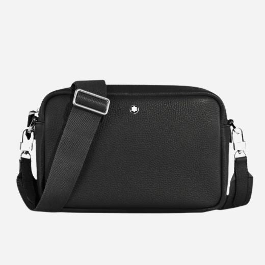 The Black Grained Leather Cross Body Bag by Montblanc.