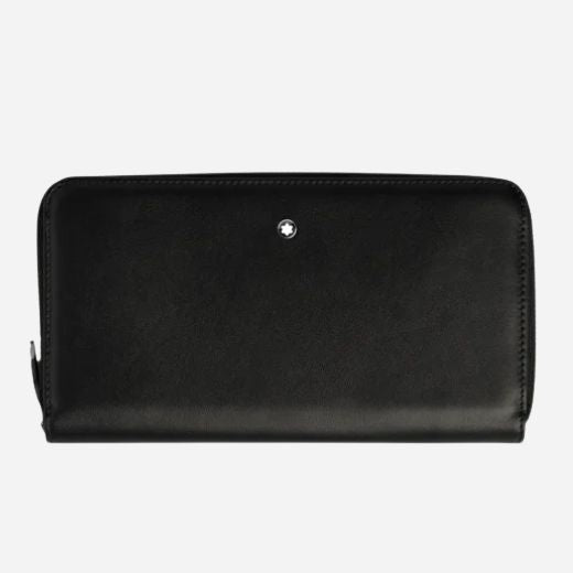 The Black Soft Leather Zip Around 12CC Wallet by Montblanc.