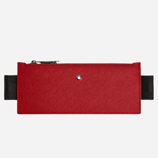 The Red Sartorial Leather Zipped 2-Pen Pouch with Elastic Strap by Montblanc.
