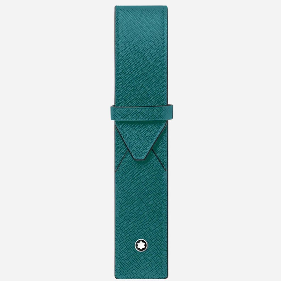 The Sartorial Fern Blue Leather One Pen Pouch by Montblanc.