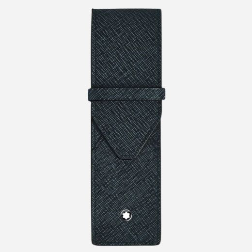 The Tweed Blue Sartorial Leather 2-Pen Pouch by Montblanc.