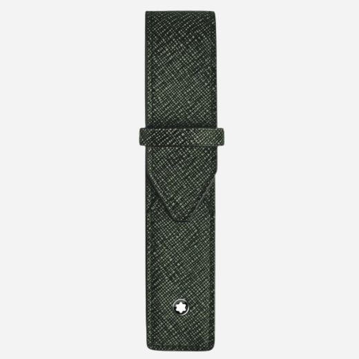 The Tweed Khaki Sartorial Leather 1-Pen Pouch by Montblanc.