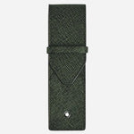 The Tweed Khaki Sartorial Leather 2-Pen Pouch by Montblanc.