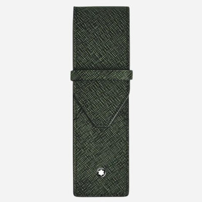 The Tweed Khaki Sartorial Leather 2-Pen Pouch by Montblanc.